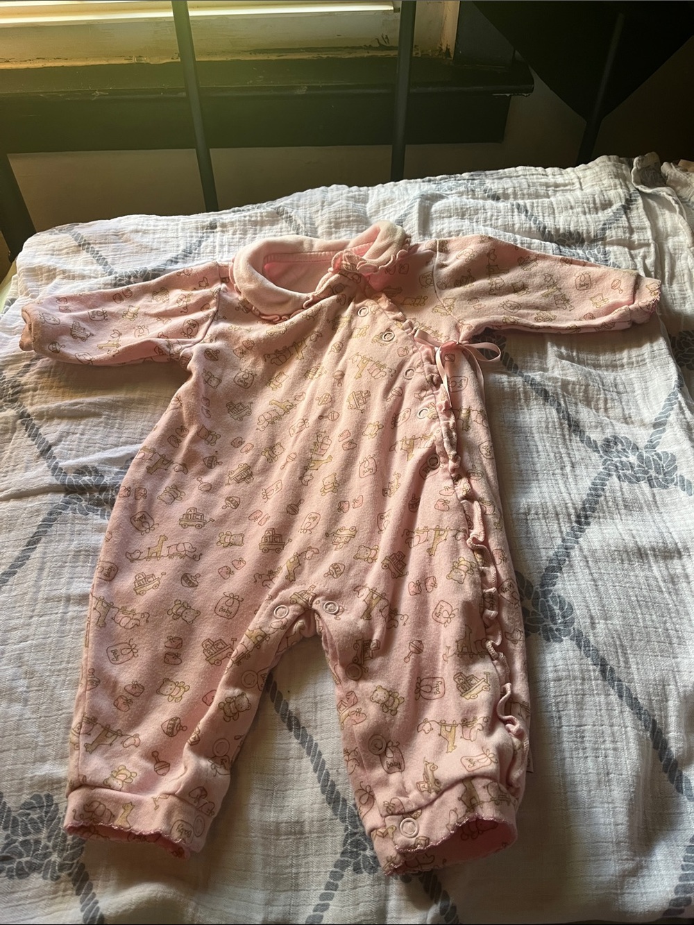 The Children's Place Pink Printed Baby One-Piece Romper
